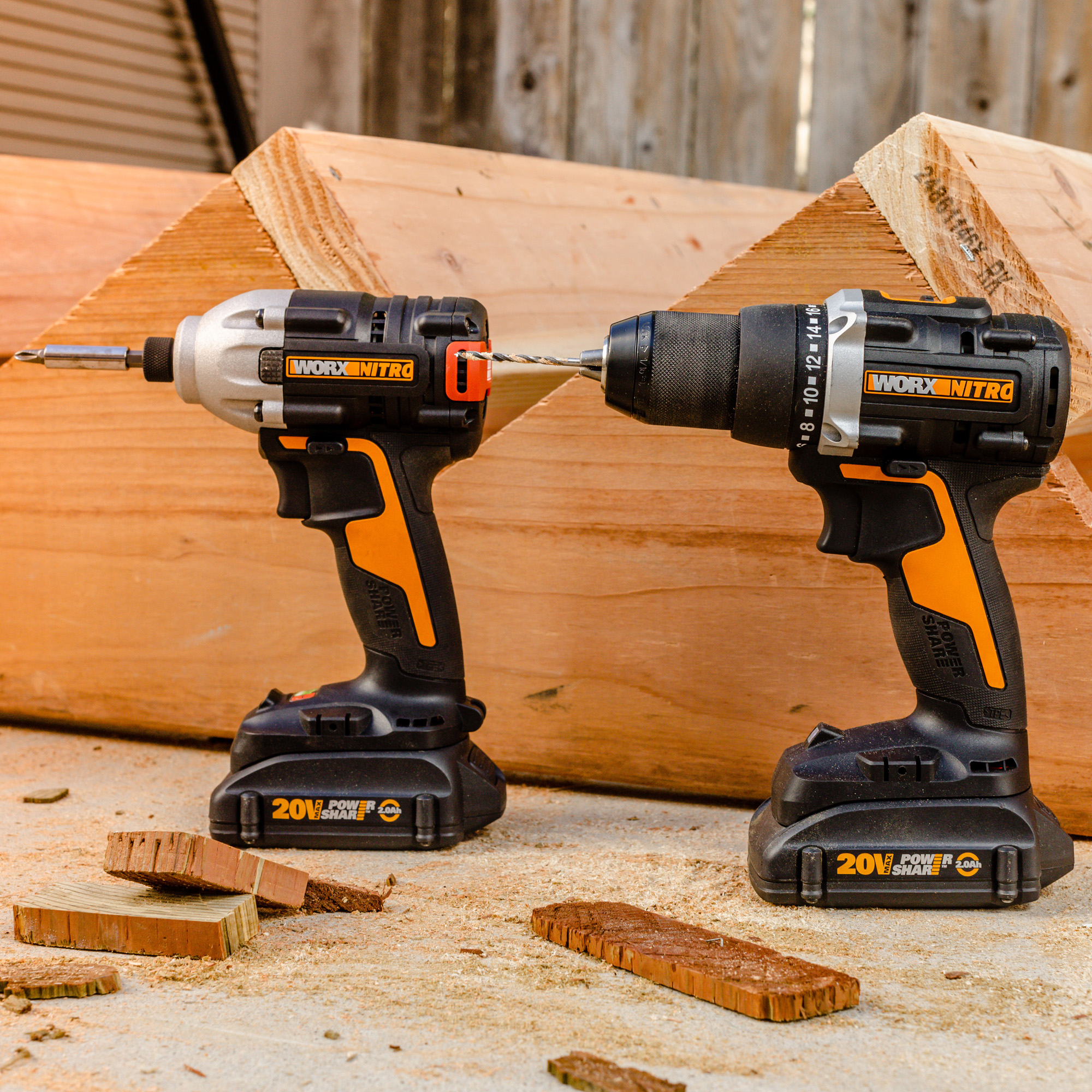 New WORX Nitro 20 volt Drill and Impact Driver Combo Works Harder